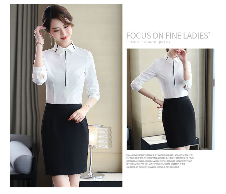 Business slim fit professional shirt DA2-6815 long sleeve shirt for women