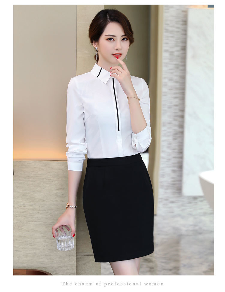 Business slim fit professional shirt DA2-6815 long sleeve shirt for women