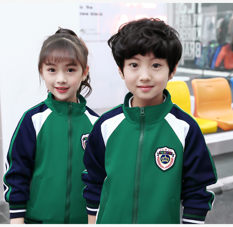 Sports style primary and secondary school students school uniforms children teacher class uniforms two-piece suits 737-8104