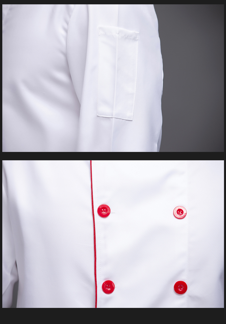 Single-side catering long-sleeved chef uniform top H12-L032