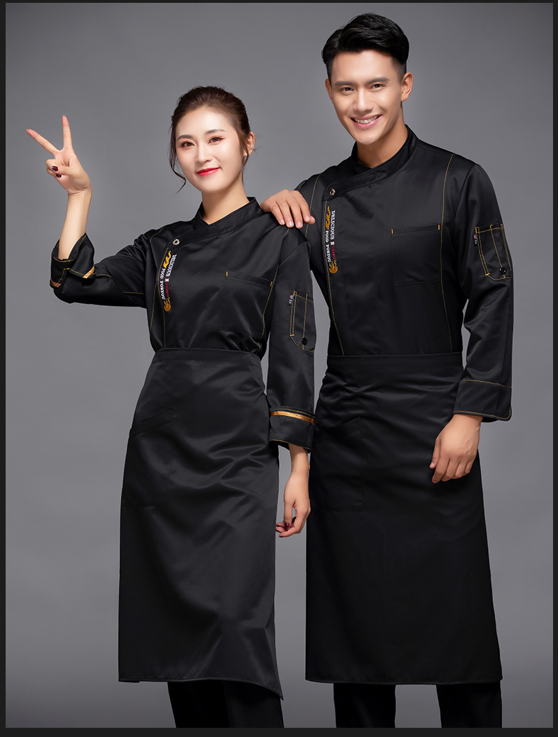 Flame long sleeve chef uniform top H12-L042