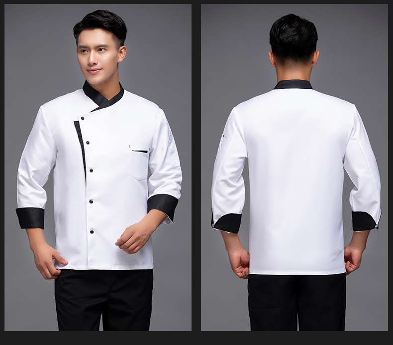 Triangle pocket long sleeve chef uniform top H12-L049