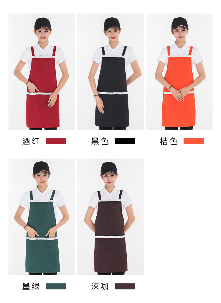 Workwear color matching pocket bib apron U01-168