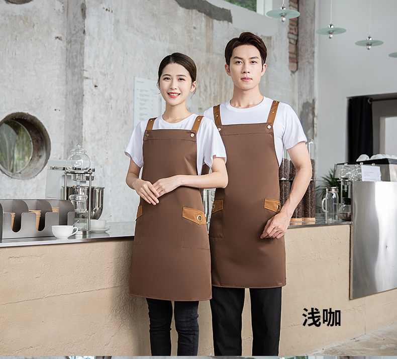 Kitchen and restaurant waterproof and oil-proof shoulder apron U01-B01