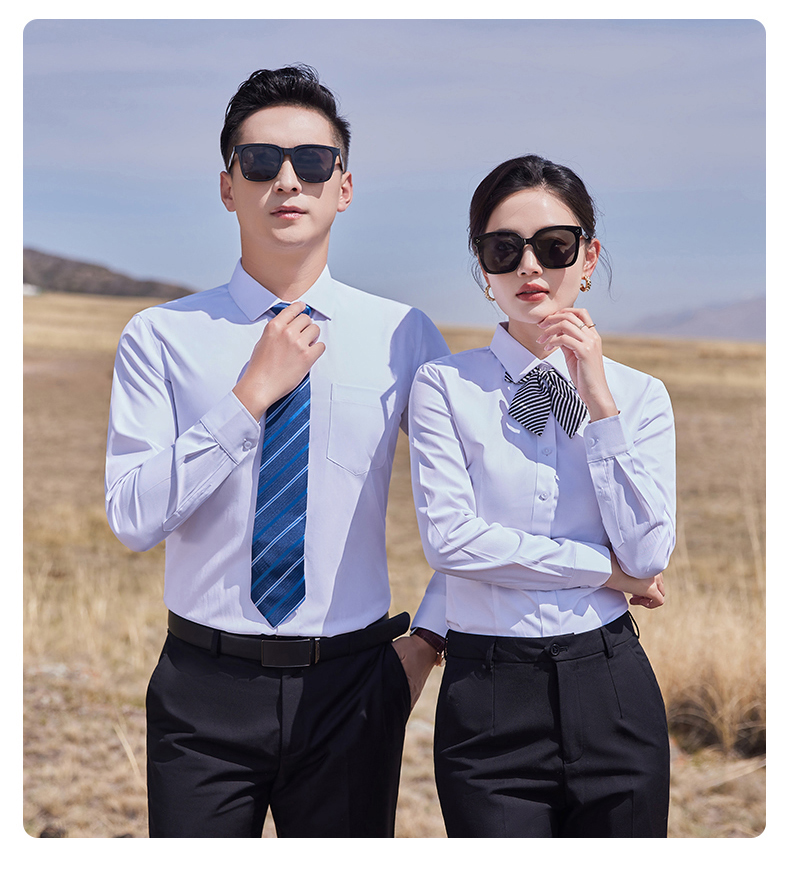 Fine twill long-sleeved shirt for men and women 129-221 long-sleeved shirt