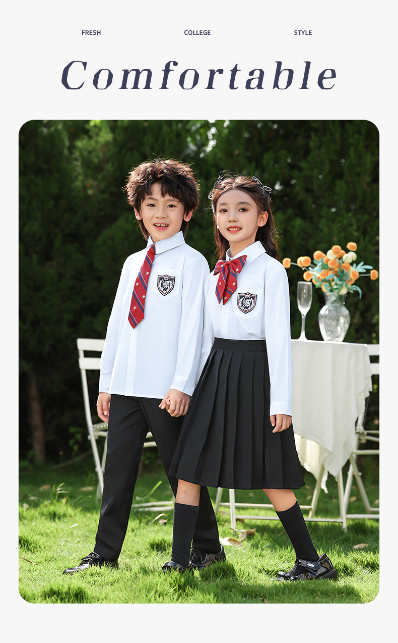 British style campus primary and secondary school student performance costume three-piece suit 737-Y105 (including badge)