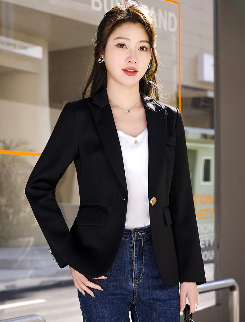 Casual white collar one button women small suit jacket 134-9081 jacket