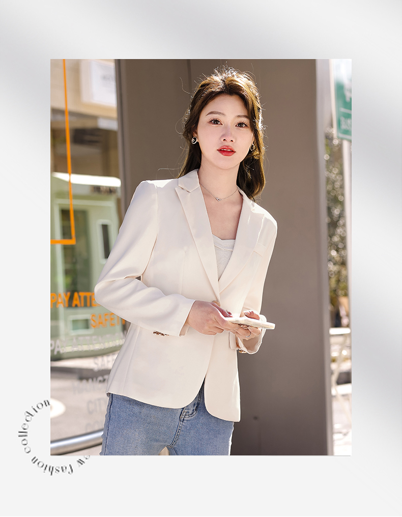 Casual white collar one button women small suit jacket 134-9081 jacket