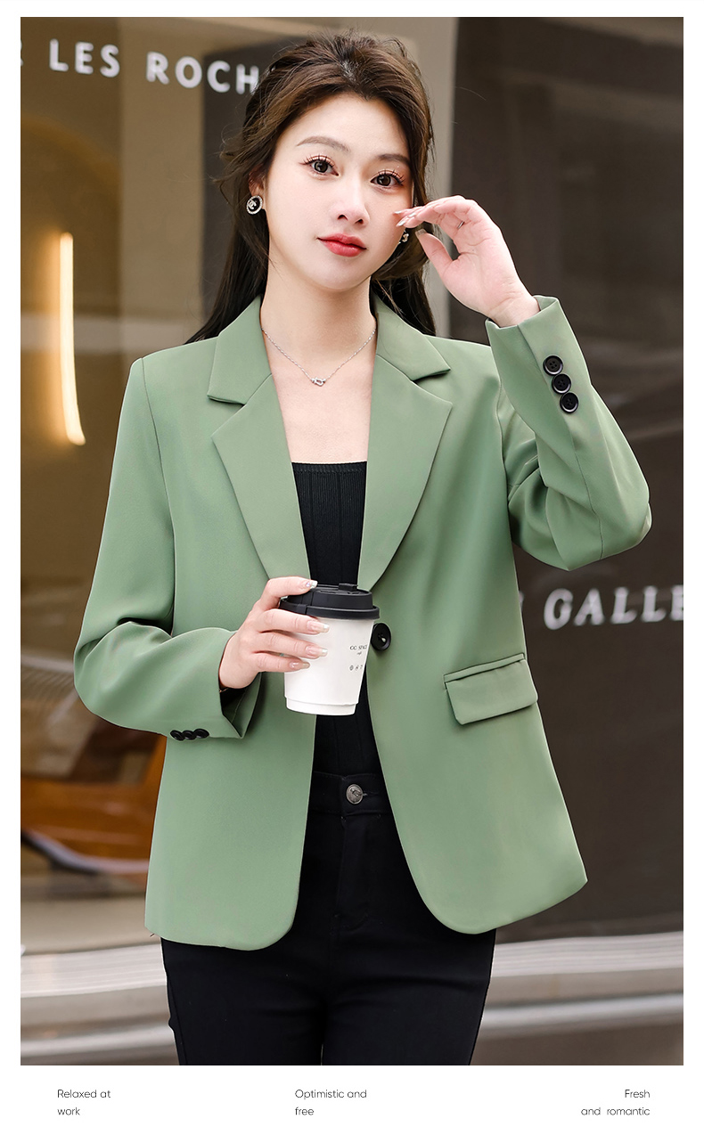 Casual white collar small suit jacket for women 134-9082 jacket