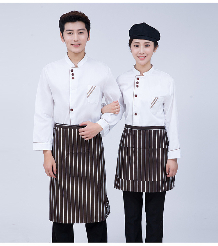 Three-button long-sleeved chef uniform top H03-C0202037