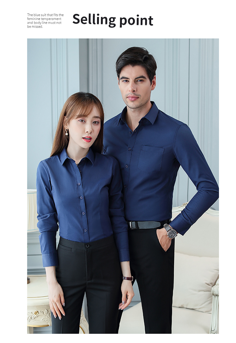 Fine twill business professional long-sleeved shirt for men and women DQ1-9817 long-sleeved shirt