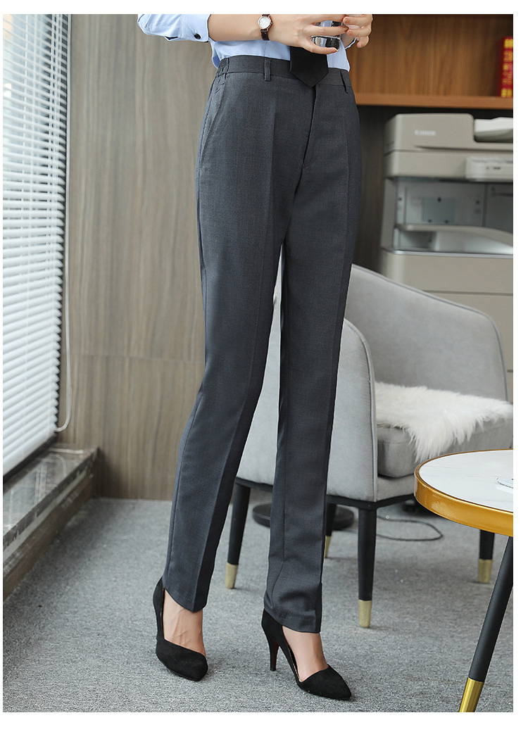 Serge elastic waistband straight trousers for women 111-913 women trousers