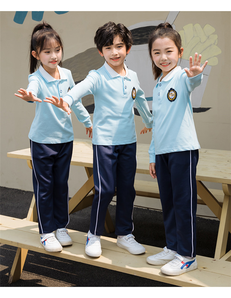 Pearl sports primary and secondary school students school uniform long-sleeved children style 455-9276 top