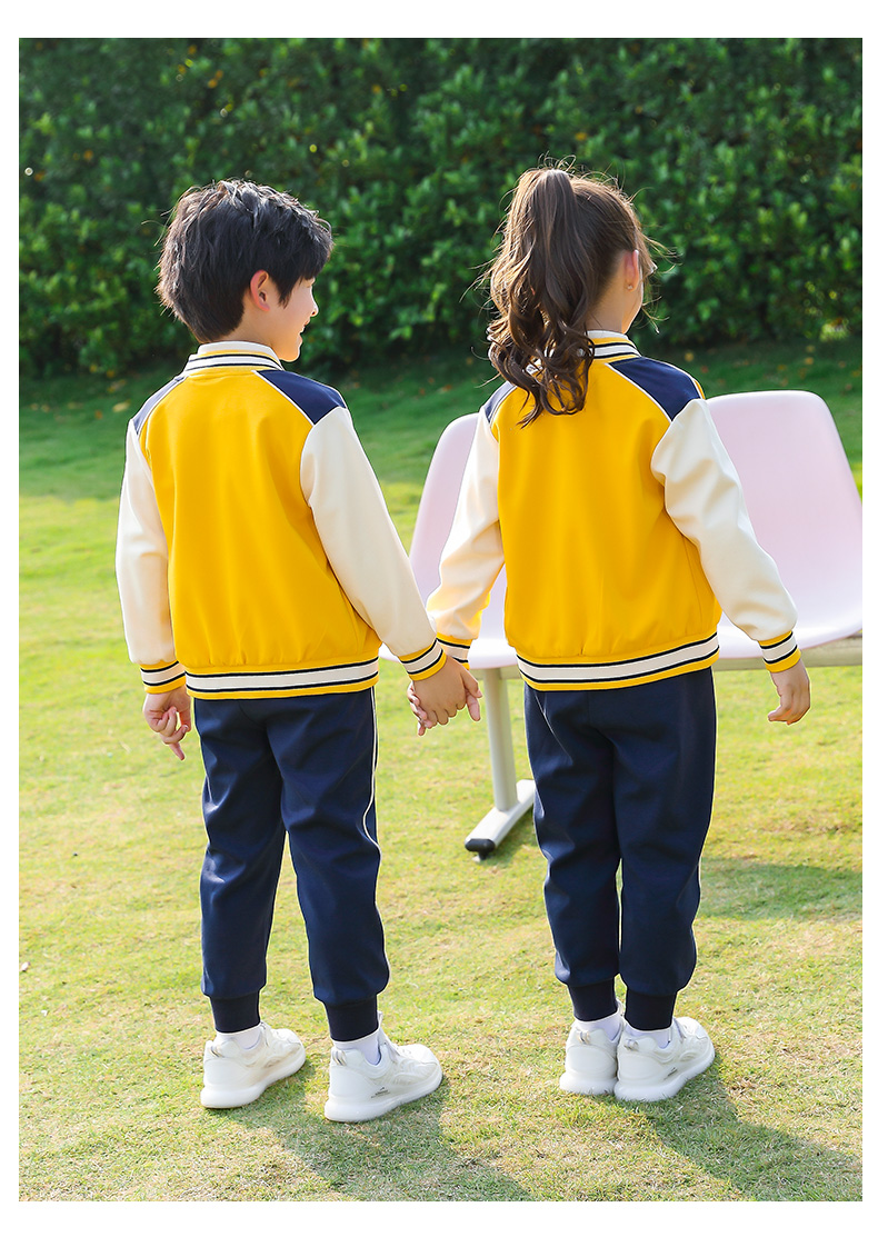 Autumn and winter primary and secondary school students sports British style school uniform long-sleeved suit two-piece suit (including badge) 669-302