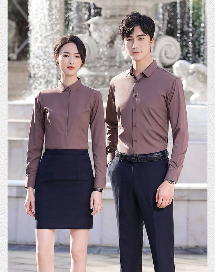 Urban white-collar bamboo fiber non-iron long-sleeved shirt 188-9182 female long-sleeved shirt