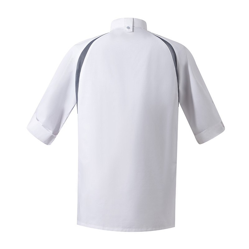 Stand collar three-quarter sleeve chef uniform top H01-2022-25