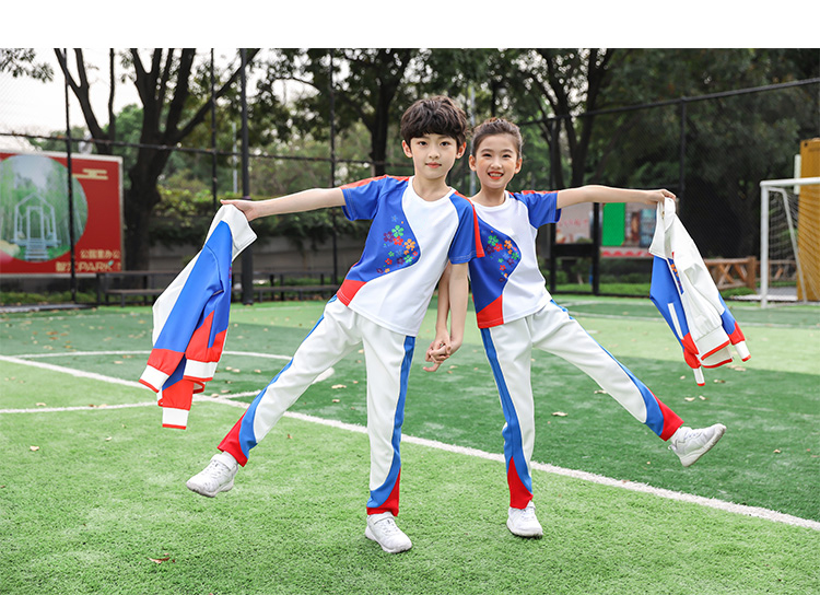 Primary and secondary school students Olympic style petal school uniform sportswear jacket blue D17-20119W