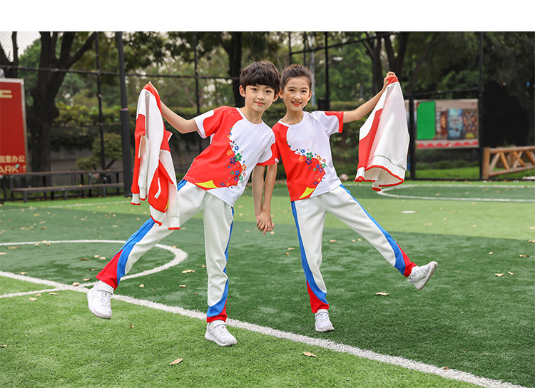 Primary and secondary school students Olympic style petal school uniform sportswear jacket blue D17-20119W