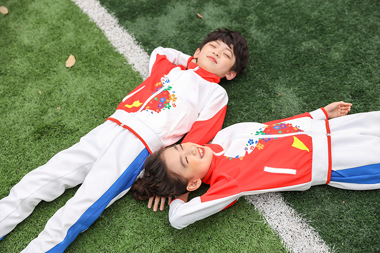 Primary and secondary school students Olympic style petal school uniform sportswear jacket orange D17-20120W