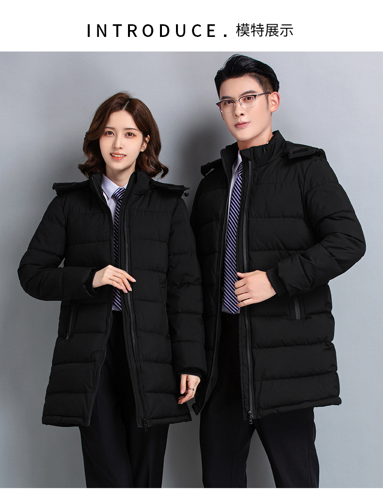 Padded and thickened zipper business cotton jacket H27-901