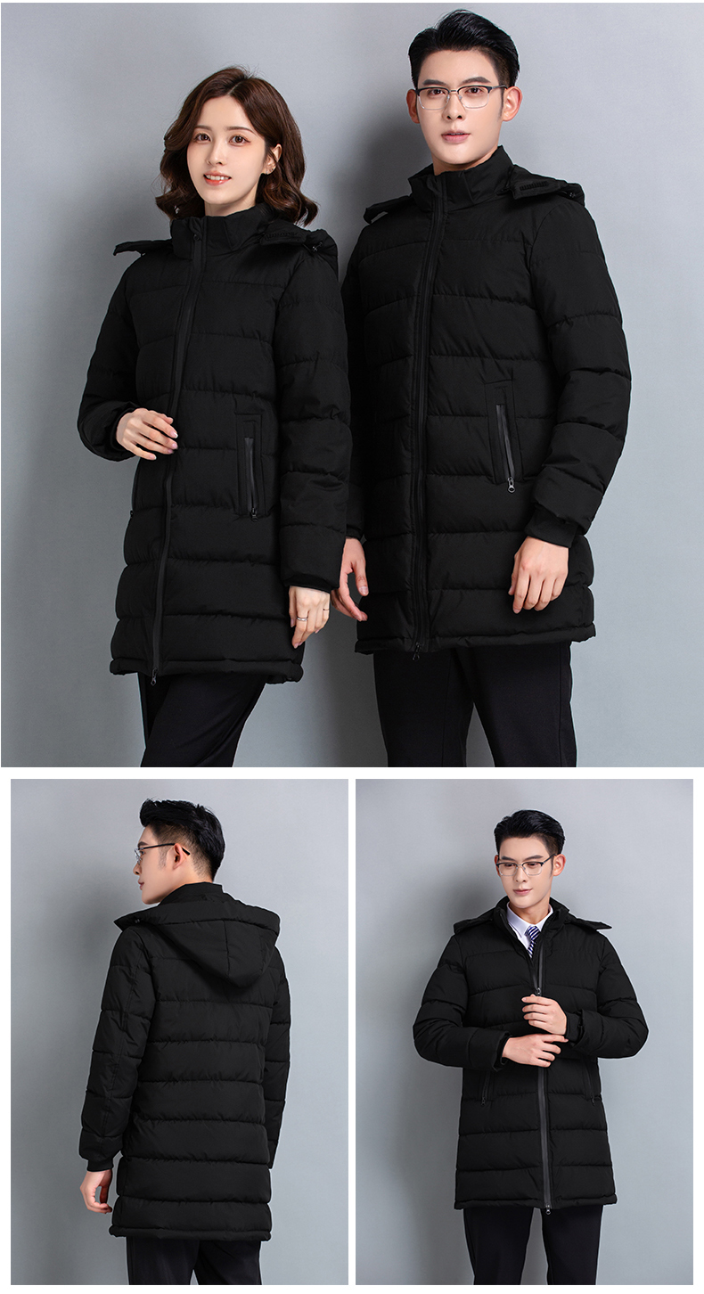 Padded and thickened zipper business cotton jacket H27-901