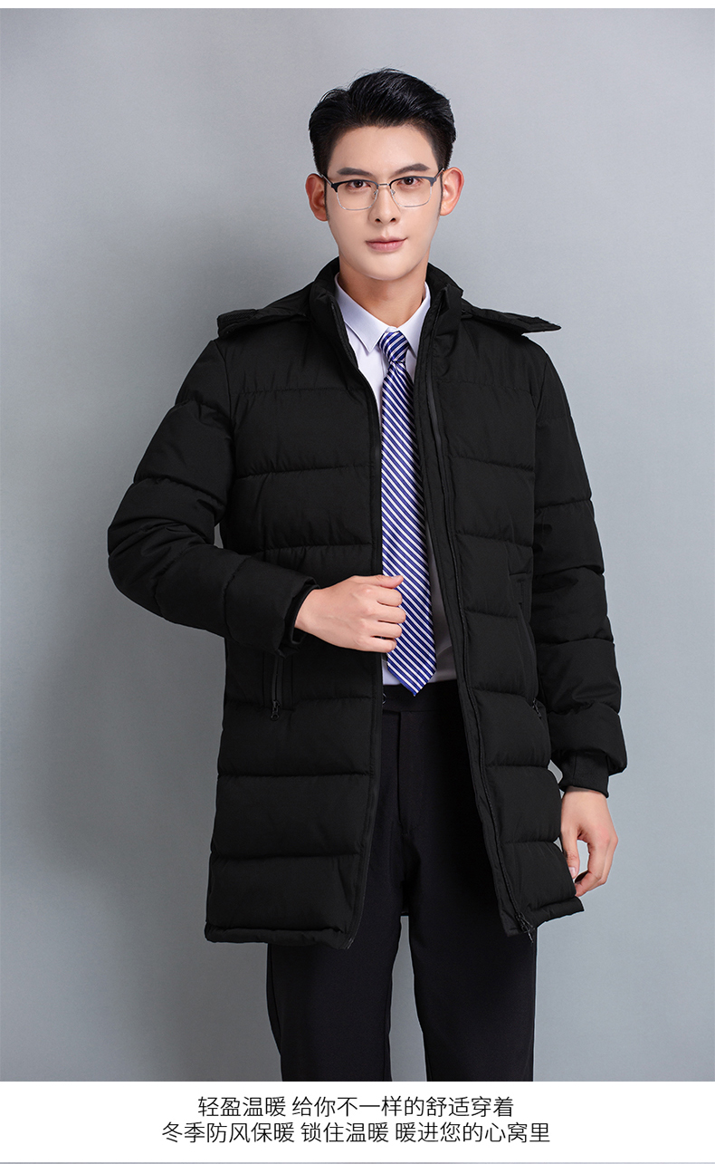 Padded and thickened zipper business cotton jacket H27-901