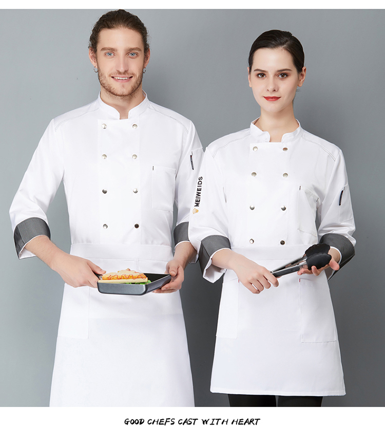 Worsted cotton delicious crown long-sleeved chef uniform H02-21LY129-131