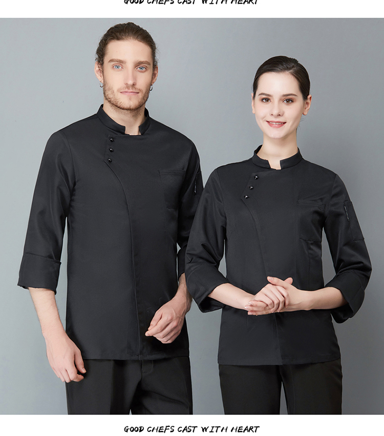 Three-button long-sleeved chef uniform H02-21LY150-152