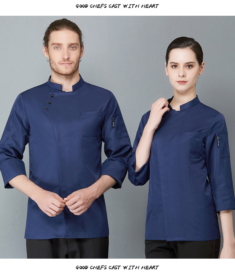 Three-button long-sleeved chef uniform H02-21LY150-152