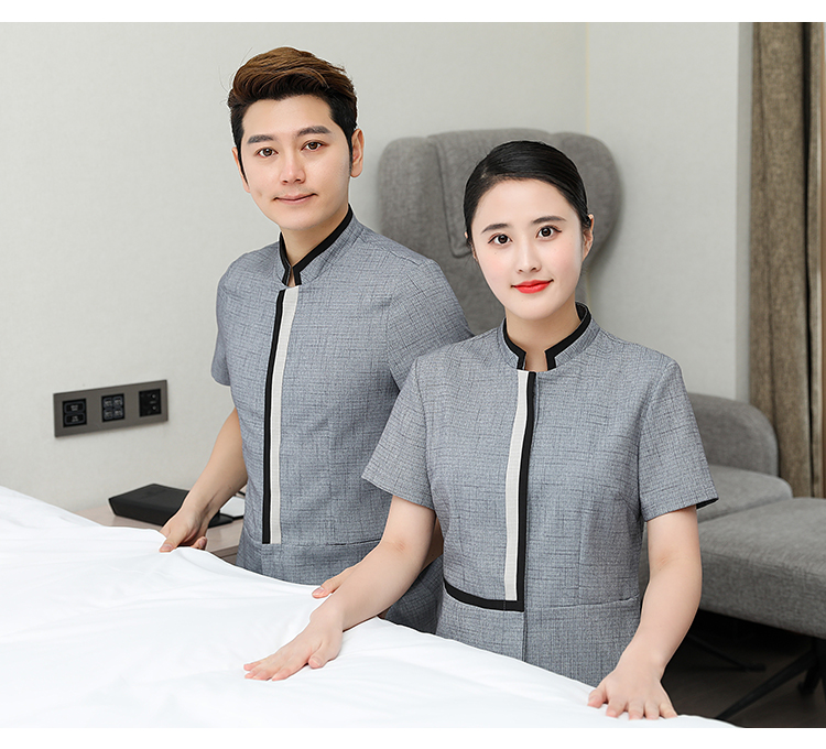 Hotel room hemming short-sleeved cleaning clothes top H10-2109