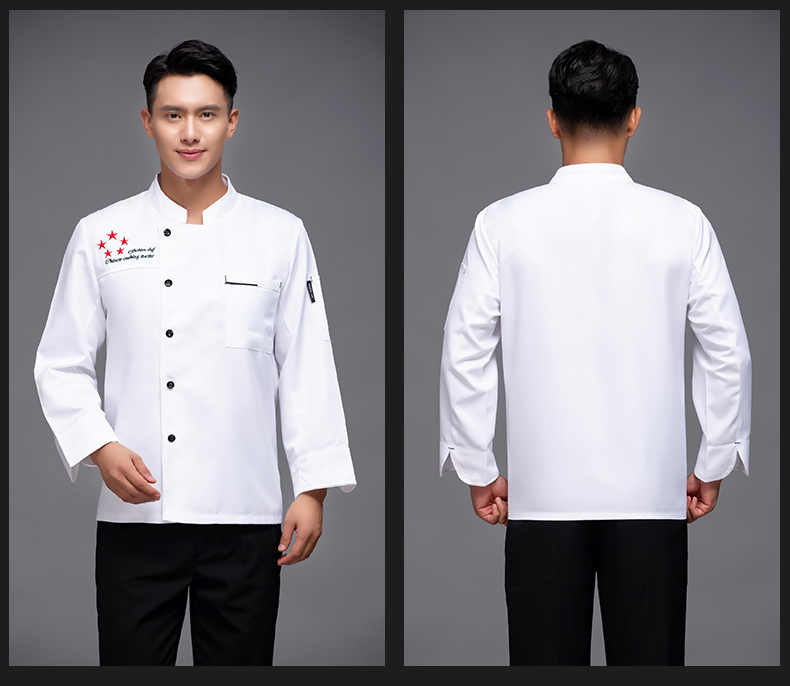 Five-star hotel catering long-sleeved chef uniform top H12-L054