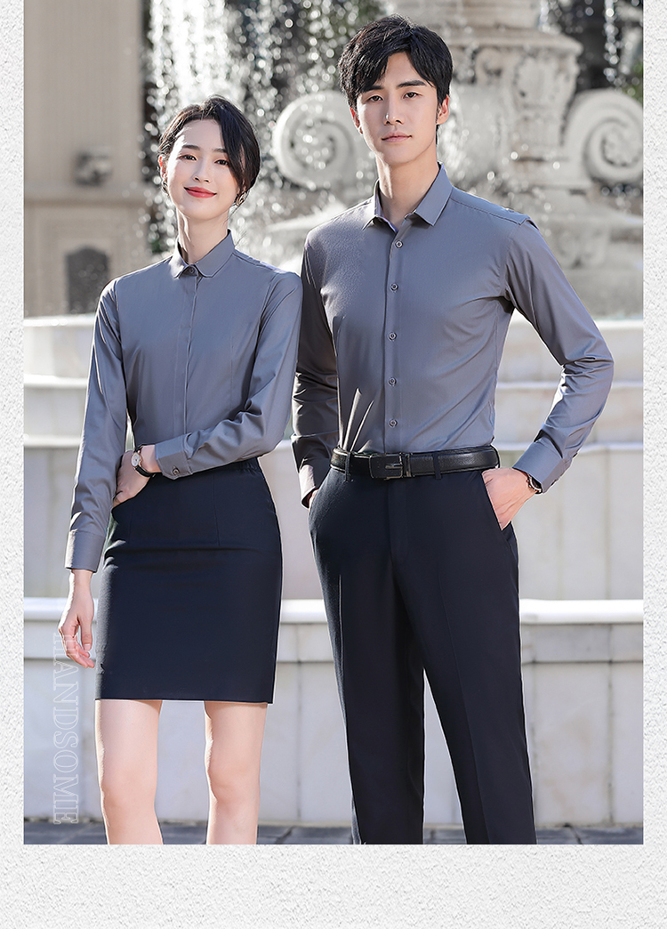 Urban white-collar bamboo fiber non-iron long-sleeved shirt 188-9182 female long-sleeved shirt