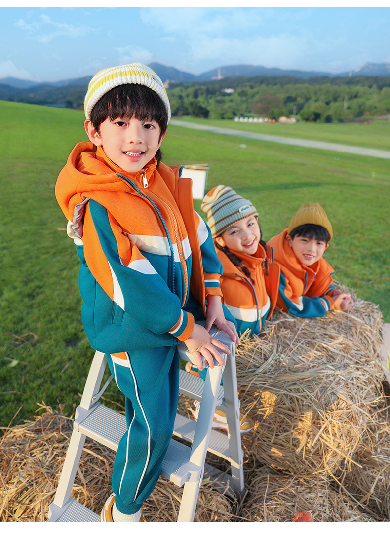 Color matching sports style children school uniform suit two-piece suit 921-3012 three-piece suit