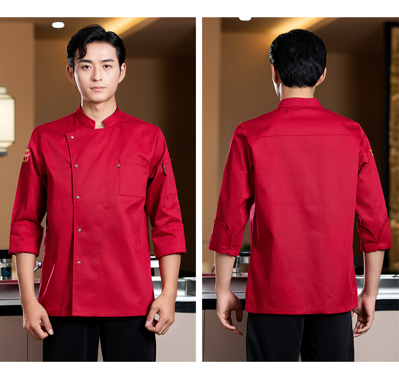 Five-star button chef uniform work clothes long sleeve H02-23673