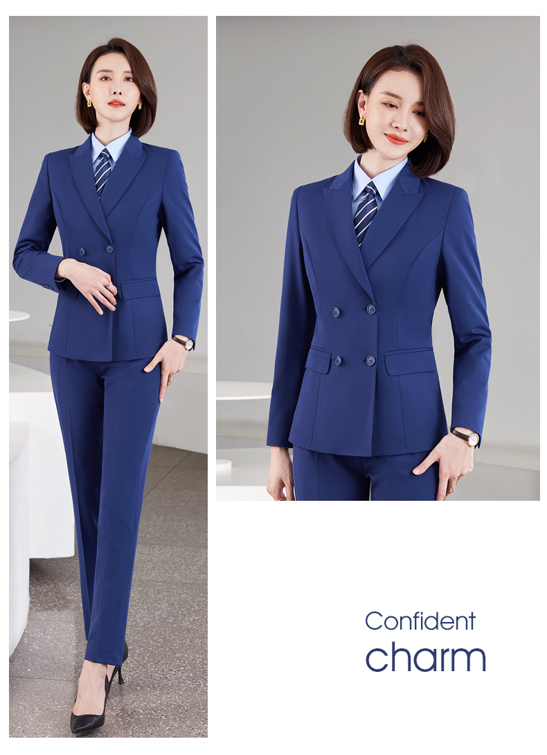 Color-dyed double-breasted business suit jacket DZ1-8728 ladies suit jacket