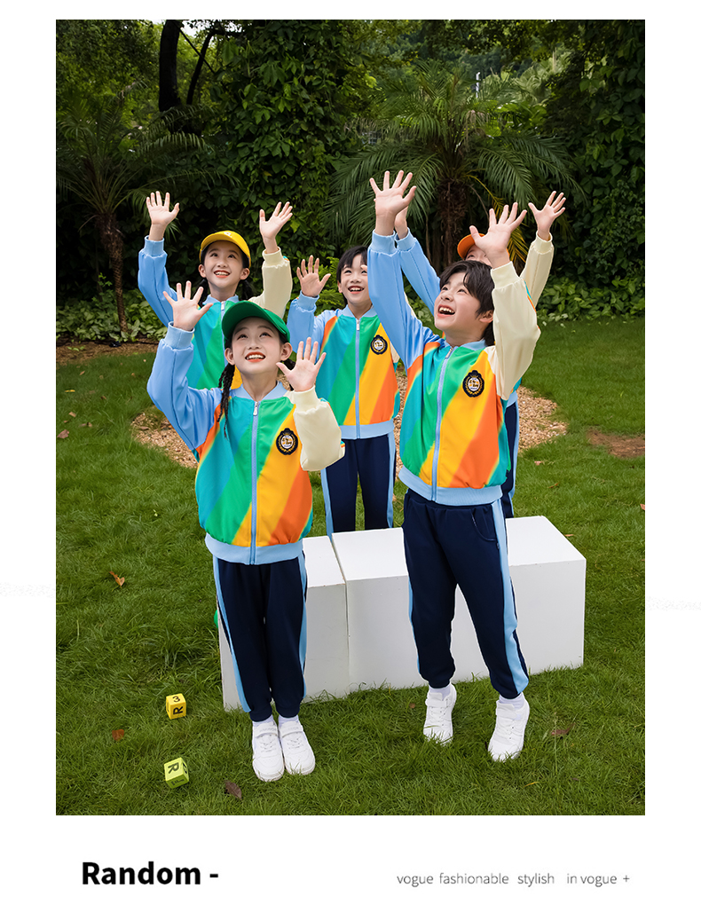 Primary and secondary school youth sports style long-sleeved school uniform suit two-piece suit 455-9503