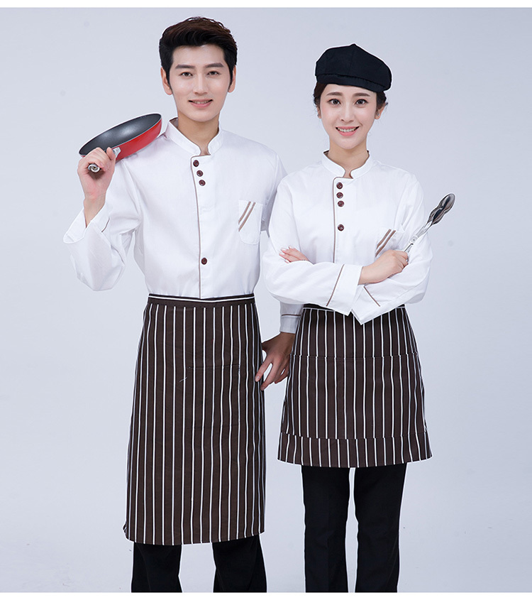 Three-button long-sleeved chef uniform top H03-C0202037