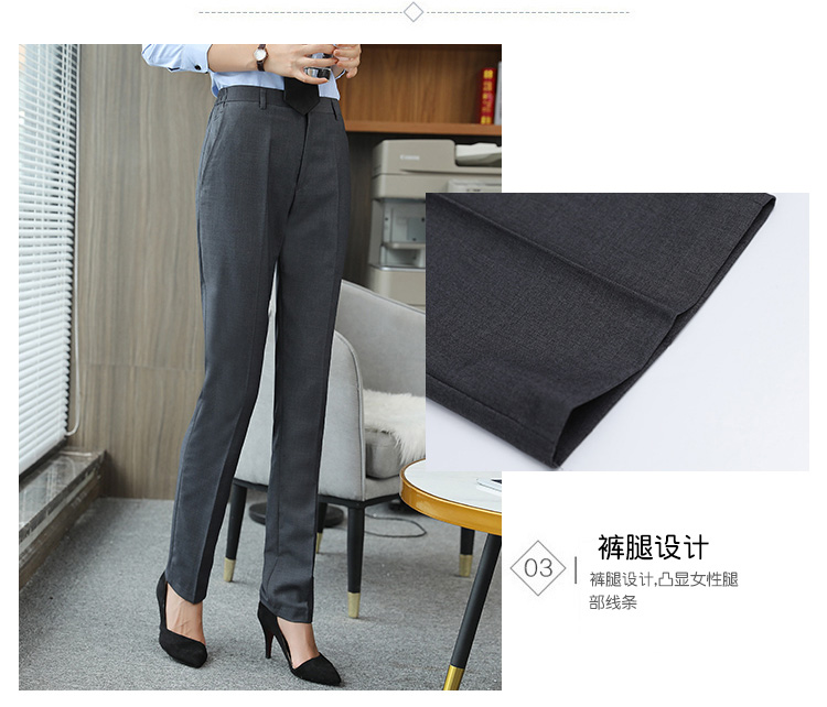 Serge elastic waistband straight trousers for women 111-913 women trousers