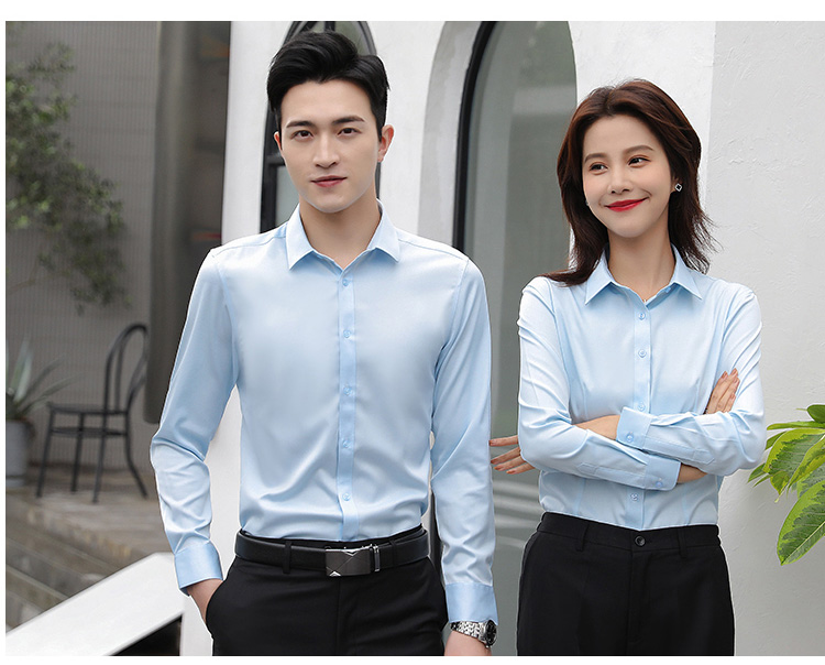 Professional plain elastic long-sleeved shirt for men 111-986 men long shirt