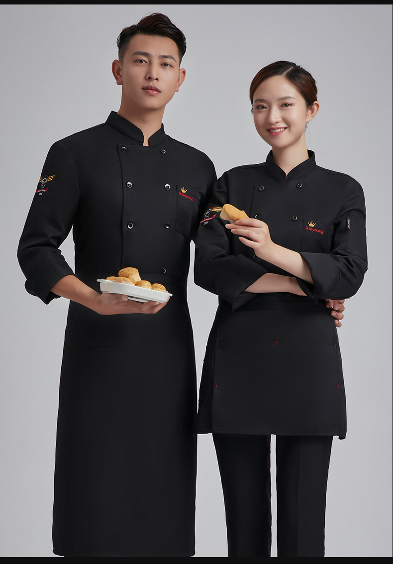 Small crown long sleeve chef uniform top H03-L032