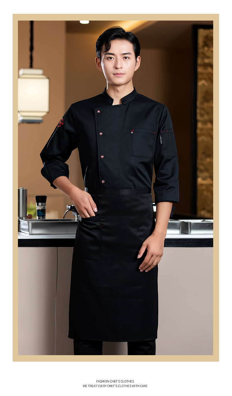 Five-star button chef uniform work clothes long sleeve H02-23673