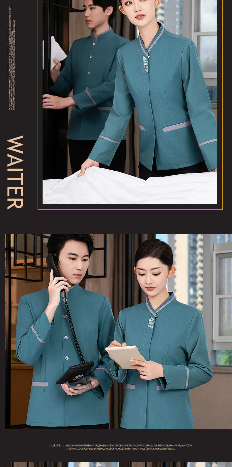 Wugufengdeng long-sleeved cleaning work clothes top men style H27-Wugufengdeng long-sleeved