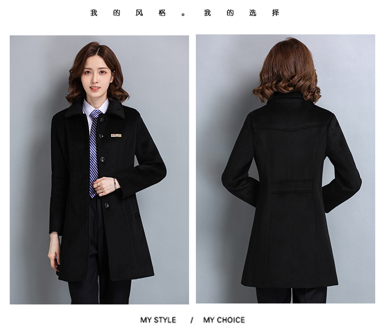 Slim fit professional woolen coat for women H27-805