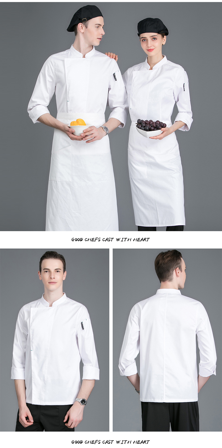 Full process polyester cotton bar knot long sleeve chef uniform H02-21LY072-075