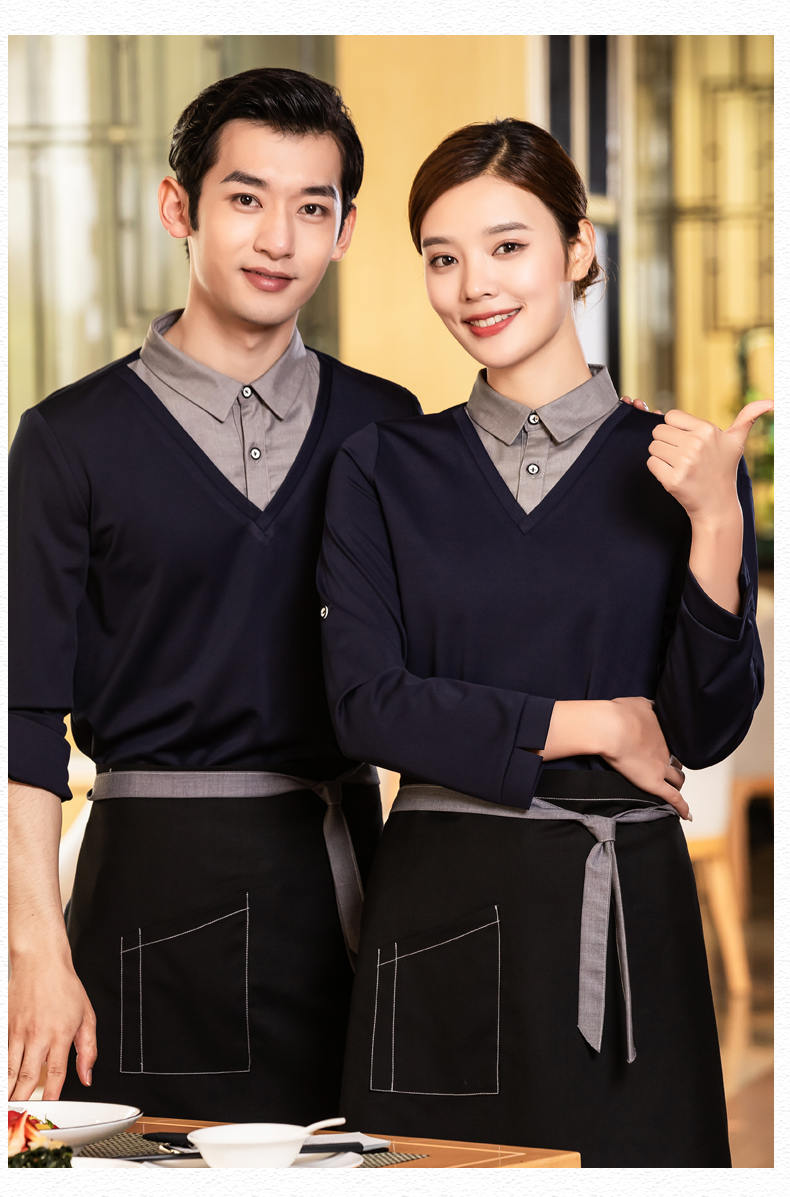 Waiter fake two-piece workwear T-shirt SGQ-2122