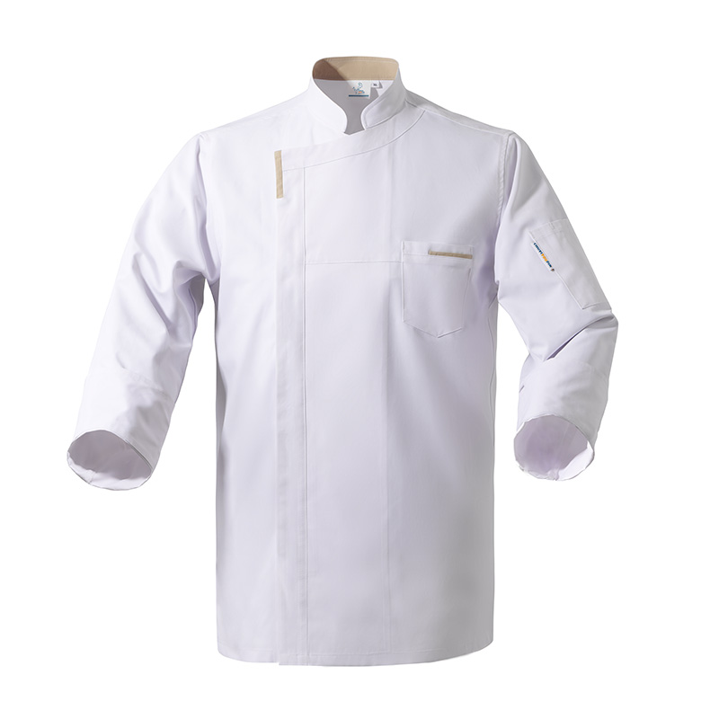 Super soft striped long-sleeved chef uniform top H01-22110