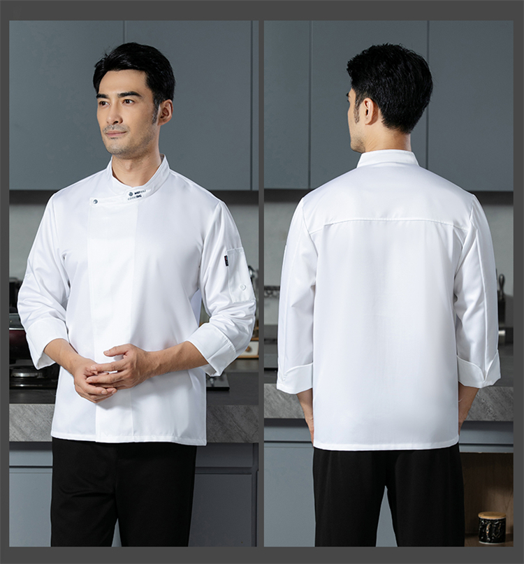 American style embroidered collar fashionable three-dimensional long-sleeved chef uniform H12-American style embroidered collar