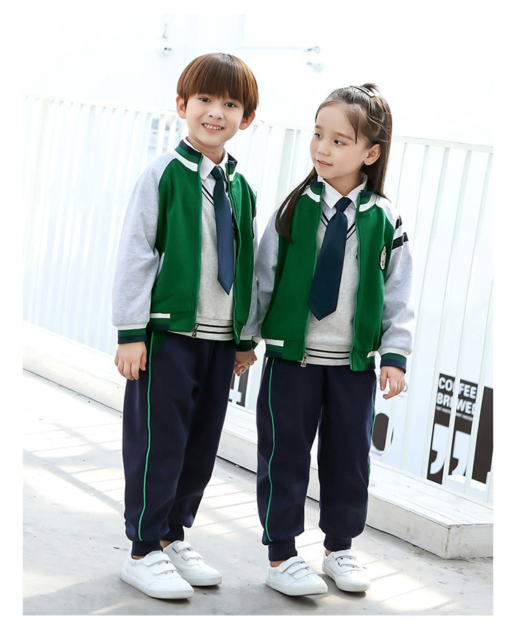 Sports style elementary and middle school students children school uniform set 669-701 two-piece set