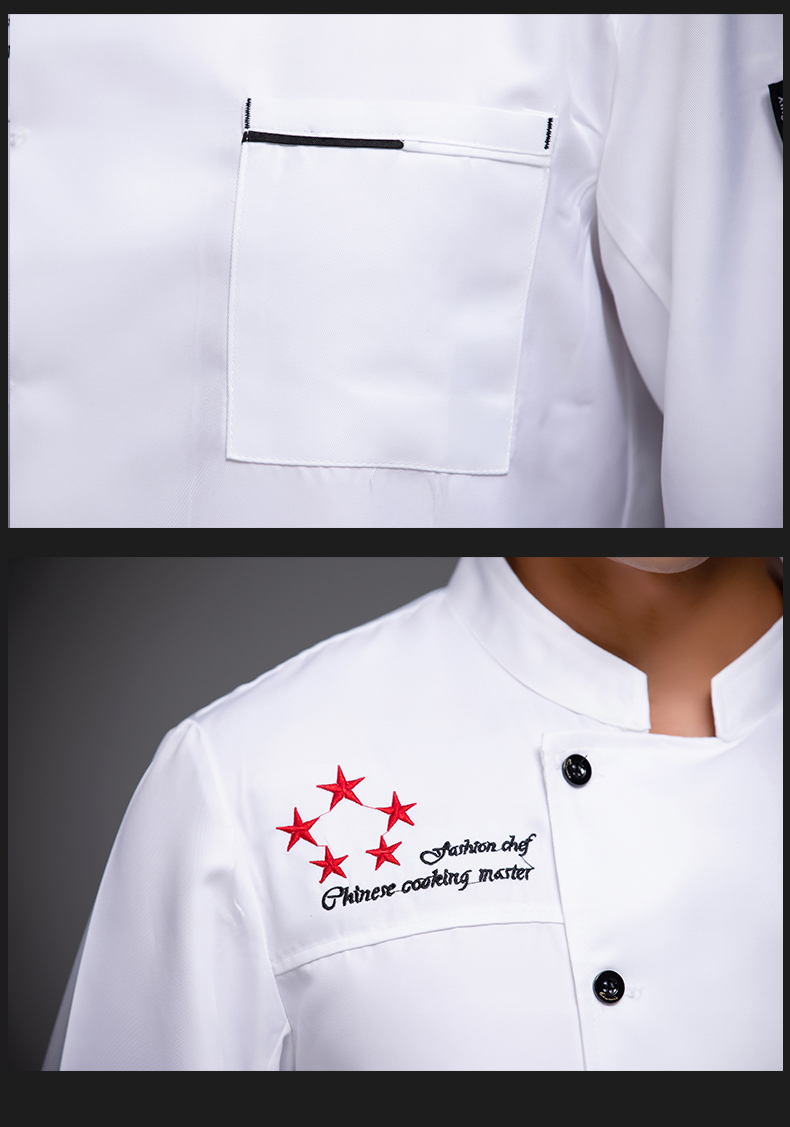 Five-star hotel catering long-sleeved chef uniform top H12-L054