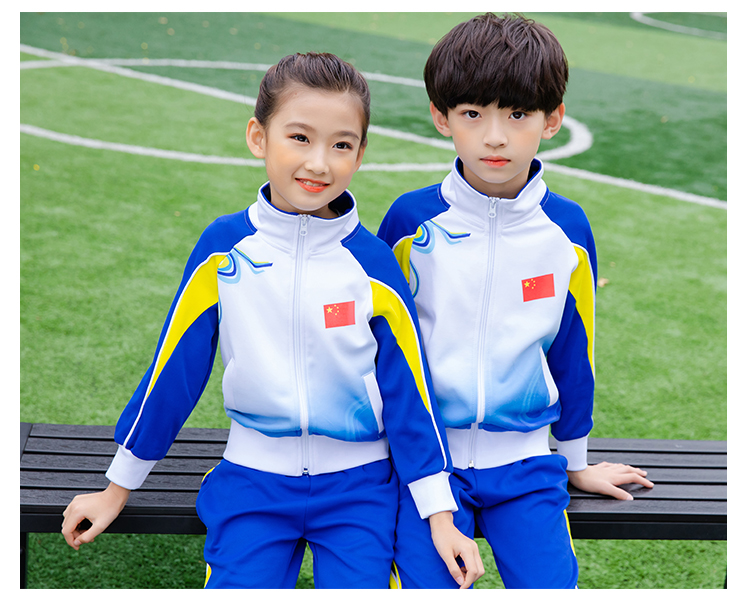 Wind primary and secondary school students gradient color stand collar school uniform long sleeve suit universal style D11-2997 suit